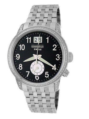 Wholesale Stainless Steel Watch Bracelets 1856DIA_BLK