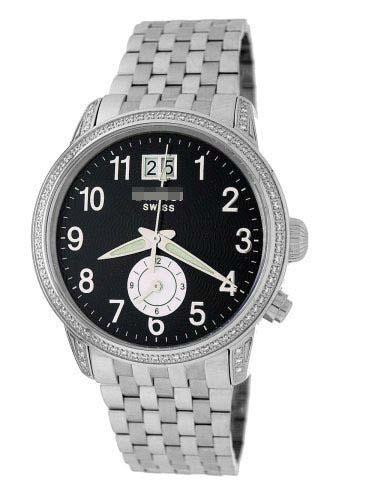 Wholesale Stainless Steel Watch Bracelets 1856DIA_BLK