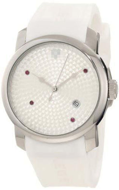 Customised Silver Watch Face 20028-02S-WHT-RDS