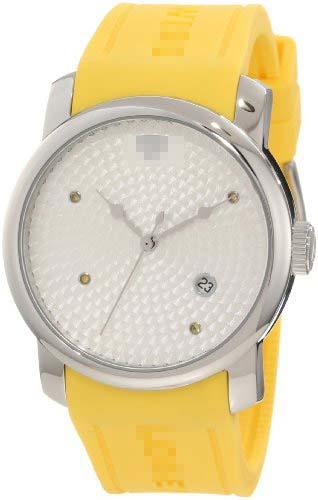 Customised Silver Watch Dial 20028-02S-YEL