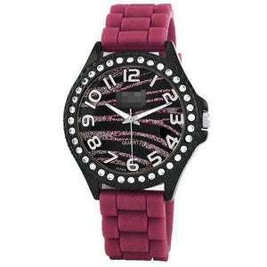Customised Silicone Watch Bands 2220_ZEBRAPINK