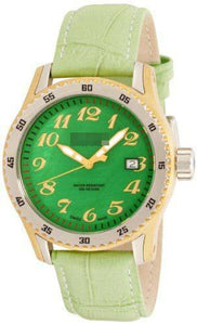 Customised Leather Watch Straps 233-YG-GREEN-MOP