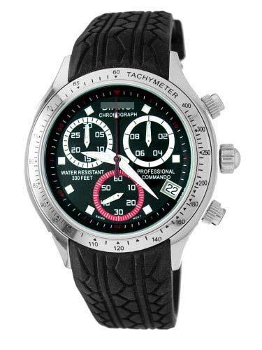 Custom Rubber Watch Bands 7026RB_BLK