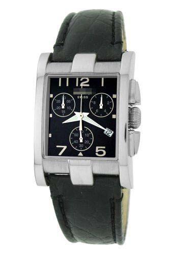Customized Black Watch Face 9036LEA_BLK
