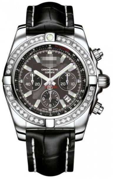 Custom Black Watch Dial AB011053/M524-CROCD