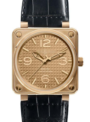 Wholesale Leather Watch Straps BR01-92-Rose-Gold-Ignot