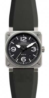 Custom Black Watch Face BR03-92-Steel