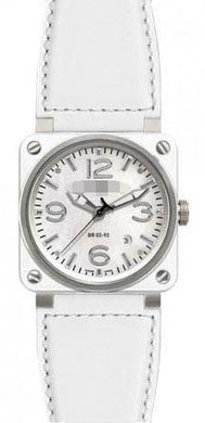 Wholesale Leather Watch Straps BR03-92-WHITE-CERAMIC