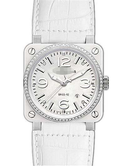 Wholesale Leather Watch Straps BR03-92-WHT-CERA-DIAM