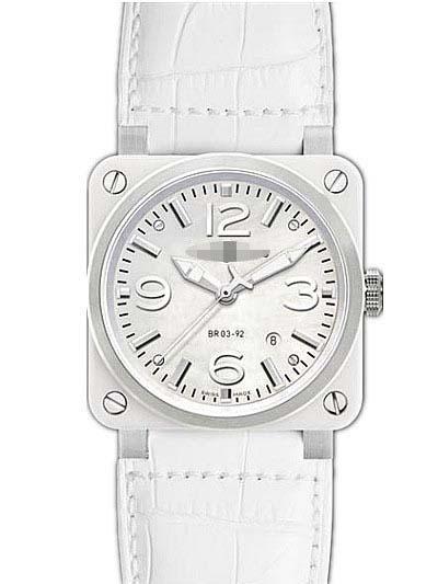 Customised Leather Watch Straps BR03-92-WHT-CERA_SRB