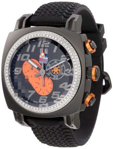 Wholesale Rubber Watch Bands D221/2-BLK-ORANGE