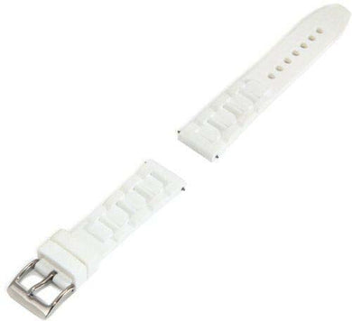 Customised Silicone Watch Bands JB-20-RUB-WHTSILV
