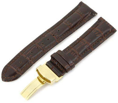 Custom Calfskin Watch Bands JB-20MMGLD-BRN