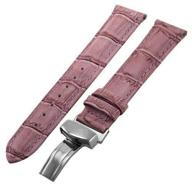 Wholesale Calfskin Watch Bands JB-20MMSILV-PINK