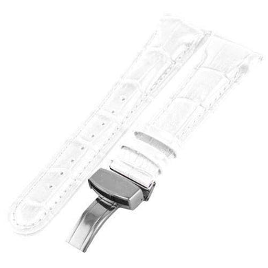 Wholesale Calfskin Watch Bands JB-20MMSILV-WHT
