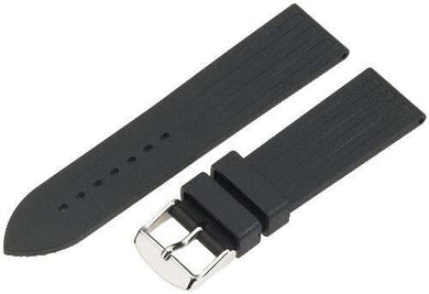 Customized Rubber Watch Bands ZC-22RIB-BLACK-MOM