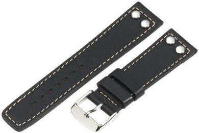 Custom Leather Watch Straps ZC-22RIV-BLACK